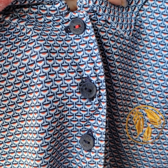 Peter Millar Women's Sleeveless Golf Polo top Collar Buttons Blue Size XL - Picture 6 of 12